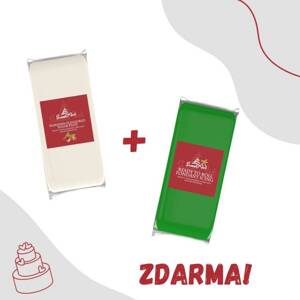 SweetArt potahovací a modelovací hmota mandlová White + vanilková Dark Green (1 kg) ZDARMA