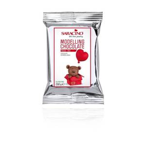 Modelovací čokoláda Saracino červená 250 g Trvanlivost do 30.4.2025!